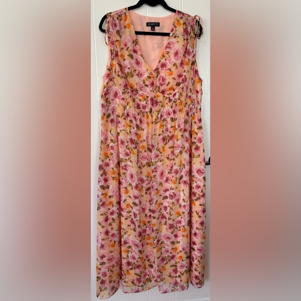 INC International Concepts Floral V-Neck Floral Sleeveless Dress - Size 16W